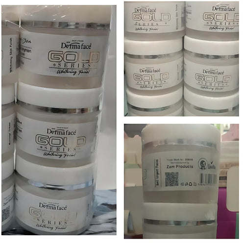 Derma Face Gold Series Whitening Facial Kit, 6 Steps for Glowing Skin, for unisex use