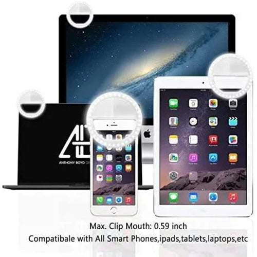 Selfie Ring Light, 3-Level Brightness, 36 LED Phone Light with USB Charging