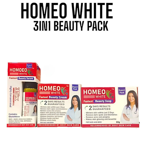 Homeo White Beauty Pack, Cream, Soap & Serum, for Radiant Skin