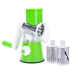 Manual 3-in-1 Vegetable Cutter & Drum Grater – Table-Top Slicer