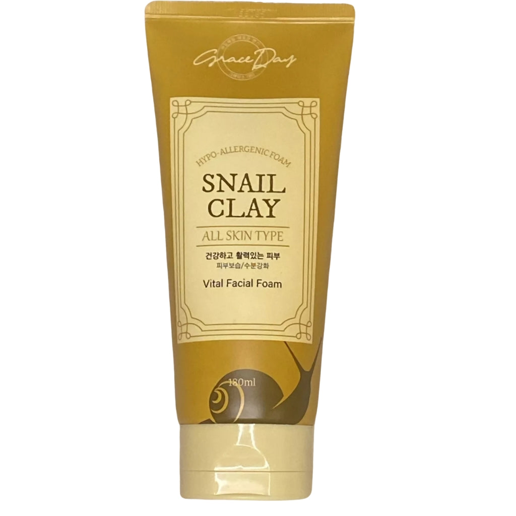 Snail Clay Vital Facial Foam, Snail Mucin & Lavender Extract, for All Skin Types
