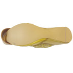 Gold Embroidered Khussa with Sitara Design, Rexine Inner Material, for Women