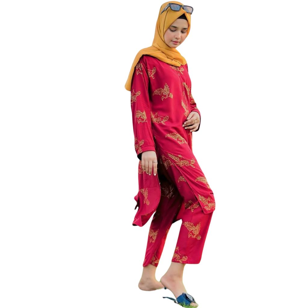 Suit, Stitched Arabic Lawn, Printed Shirt & Trouser, for Women