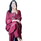 Suit, Sequence Embroidered, Block Printed & Comfortable Fit, for Women