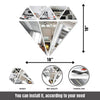 Diamond Mirror Home Wall Art, 16x16 Inches, Silver Mirror Acrylic, for Wall Decor