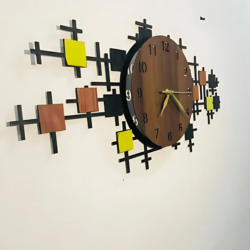 Quartz DIY Clock, 24x12 Inches, Chipboard, Black, for Home Decor