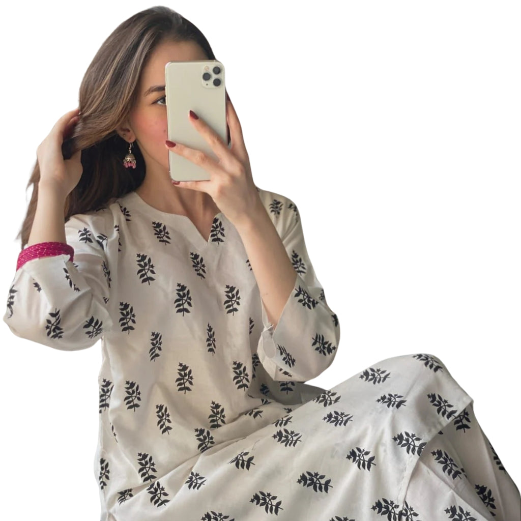 Suit, 2-Piece Stitched Set, Printed Shirt & Trouser, for Women