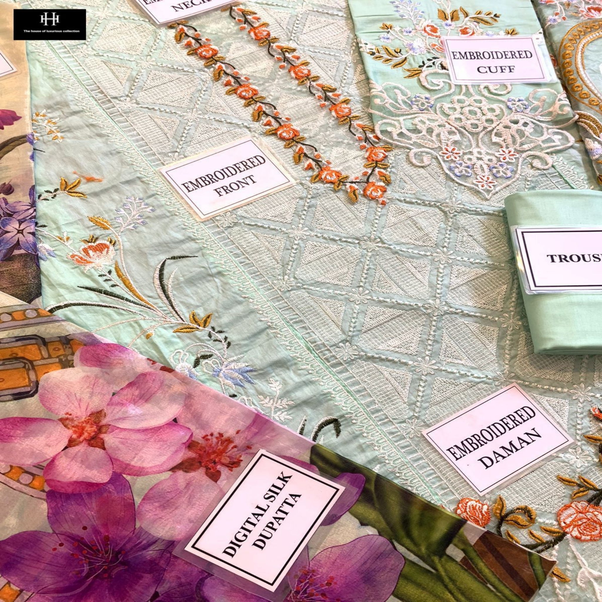 Jhalak-e-Noor Pure Lawn Stitched Dress, Embroidery & Silk Dupatta 2024