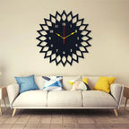 Sun Round Wall Clock, 12x12 Inches, Black & DIY Installation