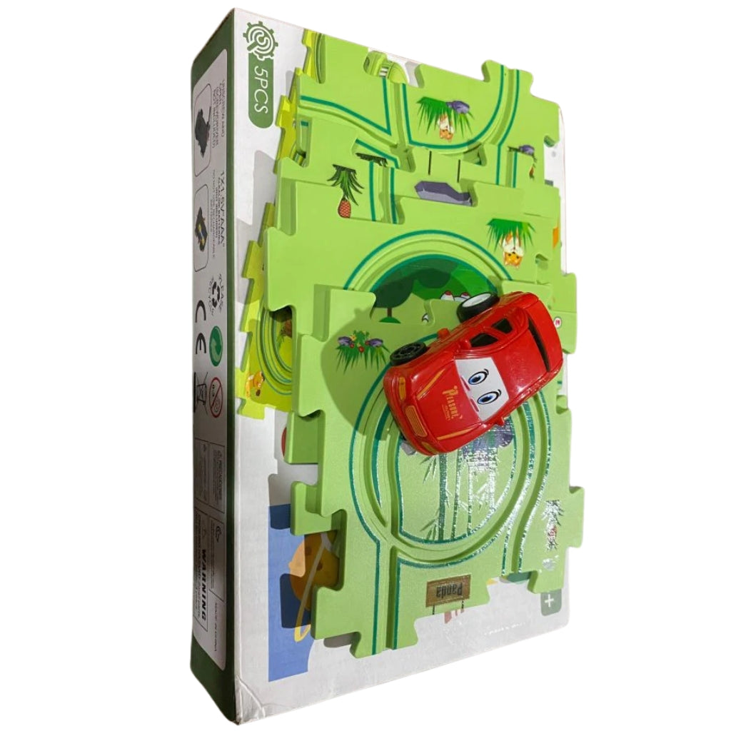 Puzzle Racer Car Track, Dinosaur Theme & DIY Educational Toy