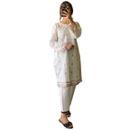 Suit, Elegant Embroidered, 2Pcs Cotton Lawn Stitched & Ready to Wear