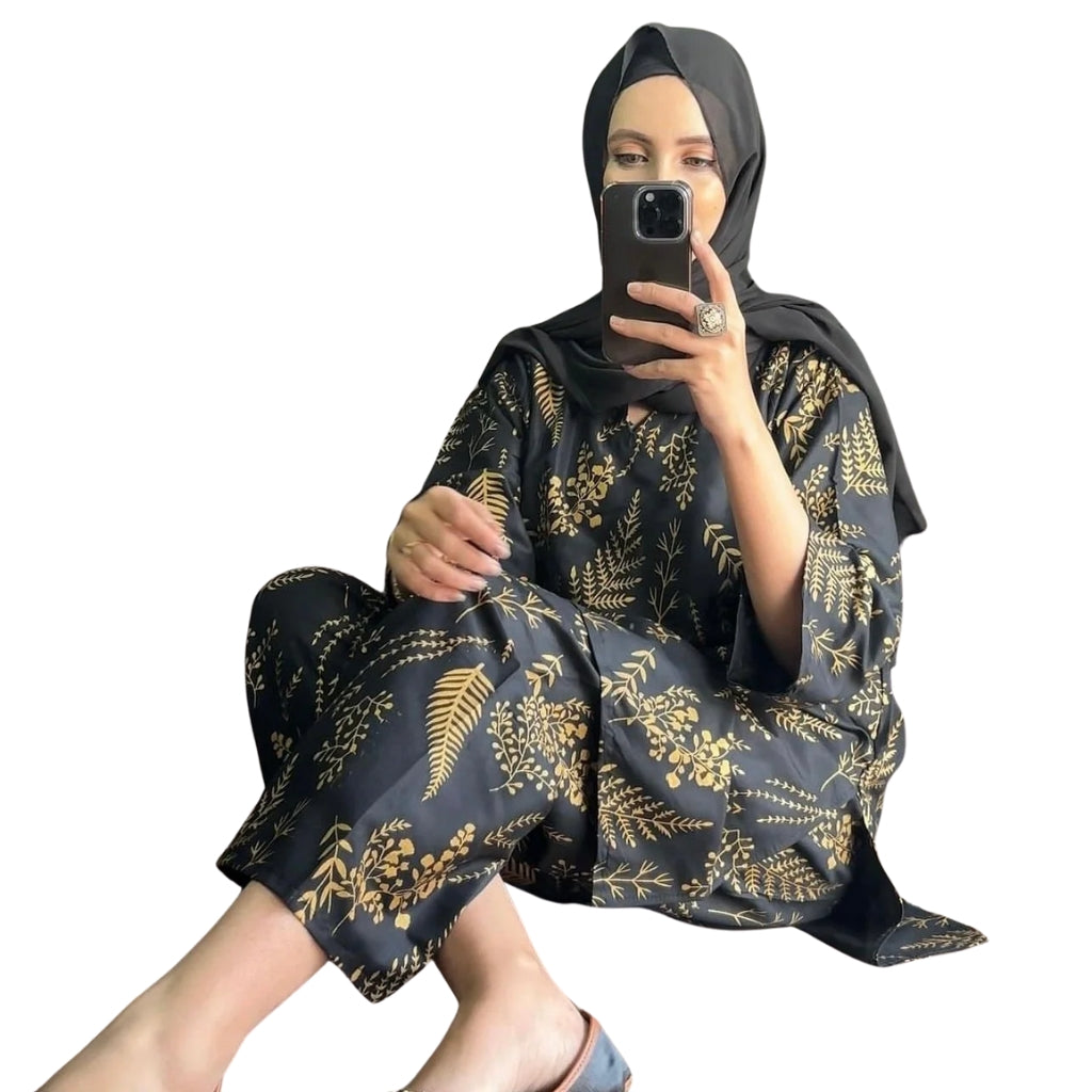 Suit, Stitched Arabic Lawn, Petal Block Print, 2 Piece Set, for Women