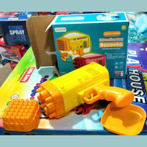 36-Hole Bazooka Bubble Gun, Rechargeable Bubble Blaster, for Kids