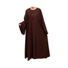 Abaya, Lace Detailing, Round Neck with Button-Through Opening, for Women