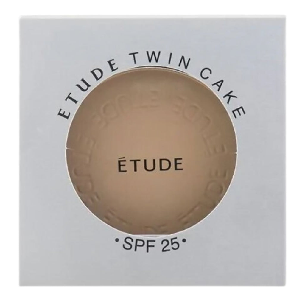 ETUDE Twin Cake Face Powder & Refill B1, Buildable Coverage, for Flawless Finish