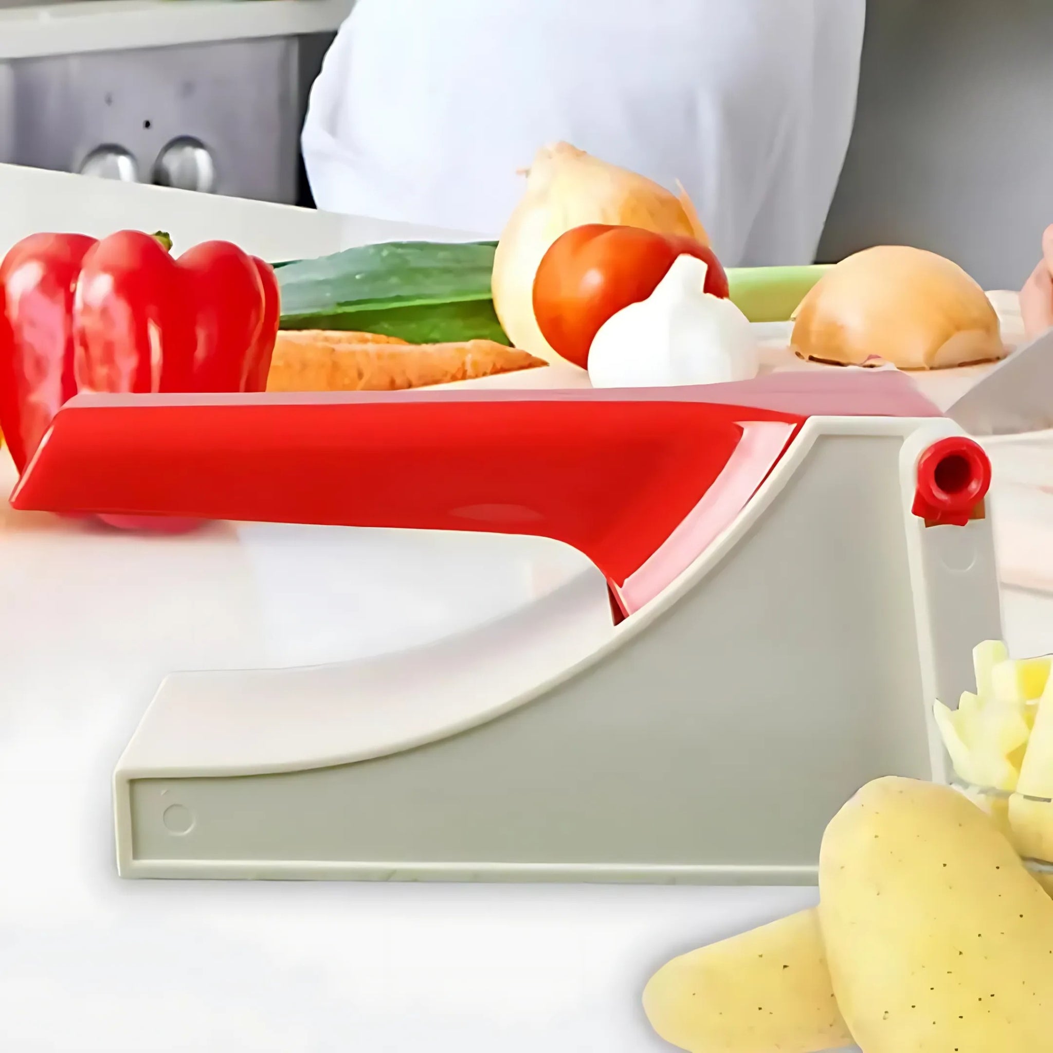 Vegetable Slicer Dicer, Ergonomic Handle & Sharp Steel Blades, for Home Kitchen Use