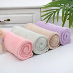 Microfiber Hair Drying Towel Cap Quick Absorb With Button Loop