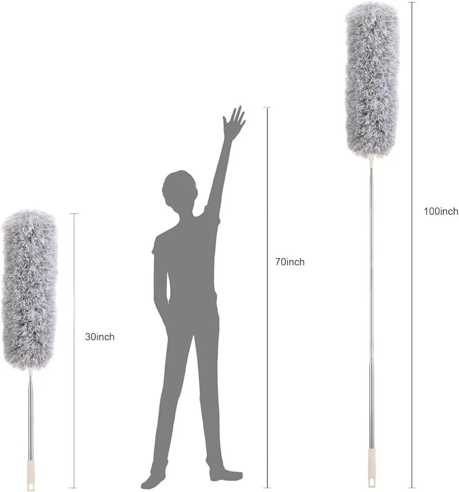 Microfiber Duster with Extension Pole Telescopic Cleaning Brush