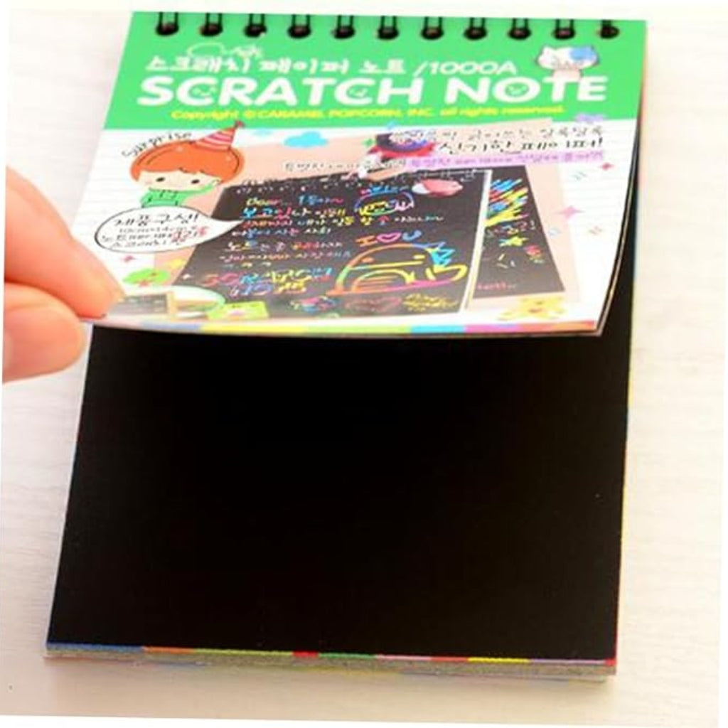 Rainbow Scratch Note Pad, 10x14cm Drawing Book, Non-Toxic Art Activity for Kids