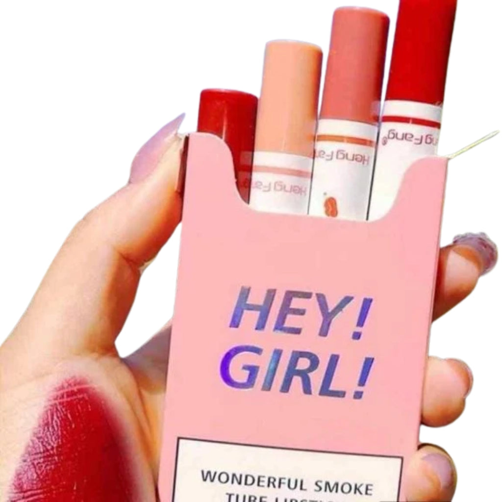 Hey Girl Pack of 4 Smoke Lipstick, High Pigment & Creamy Formula
