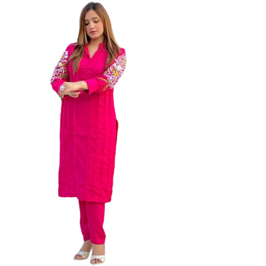 Hoor Embroidered 2Pcs Linen Suit, Elegant & Stylish Wear, for Women