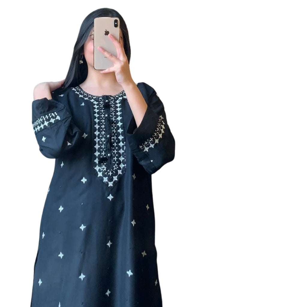 Suit, Sequence Embroidered, Block Printed & Comfortable Fit, for Women