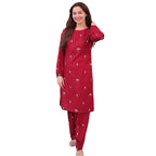 Suit, Trendy Petal Embroidery 2 Piece, Stylish & Elegant, for Women