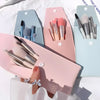 Cute Makeup Brushes with Leather Pouch, 8-Piece Set, Random Colors