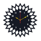 Sun Round Wall Clock, 12x12 Inches, Black & DIY Installation