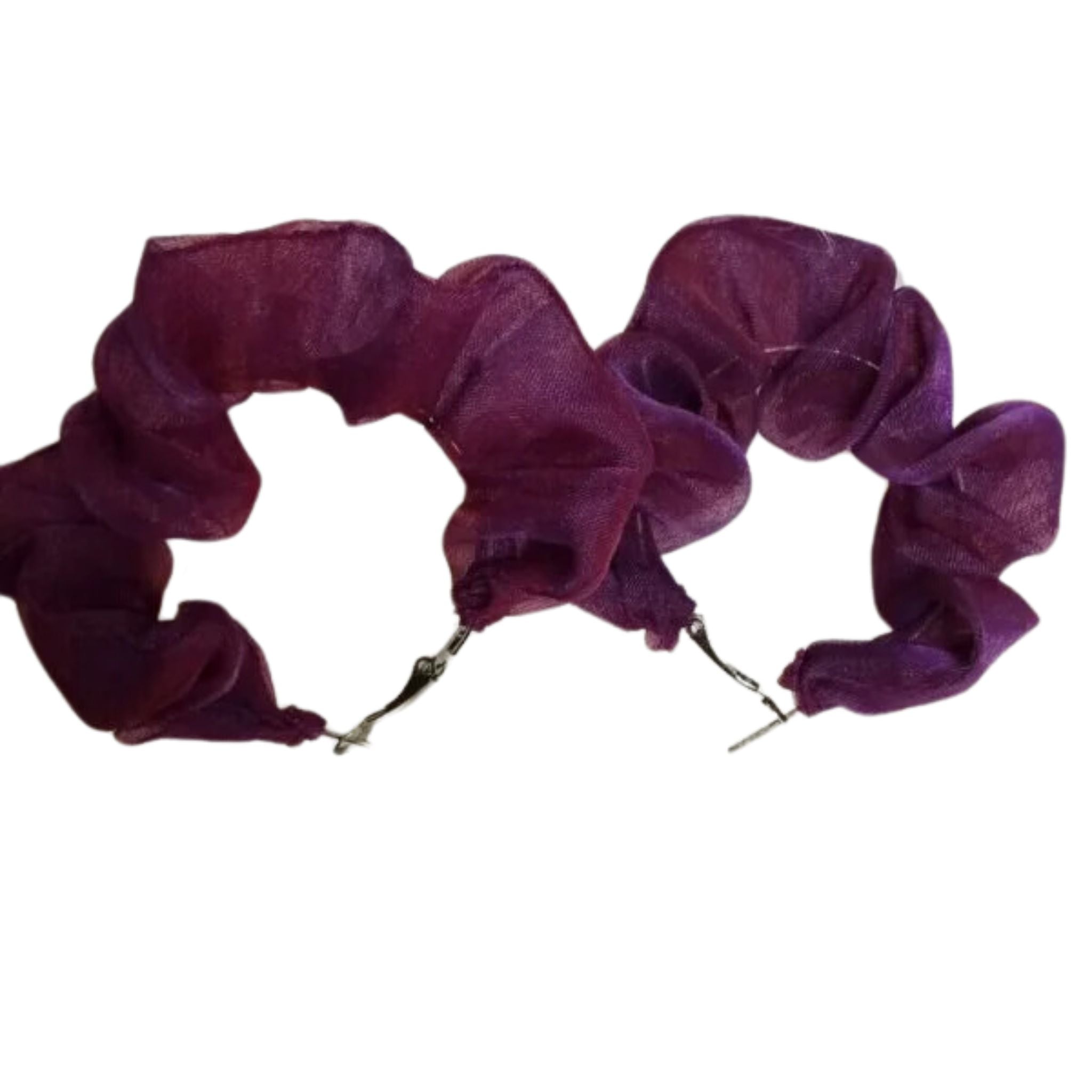 Organza Scrunchies Hoop Earrings, Lightweight & Trendy, for Girls