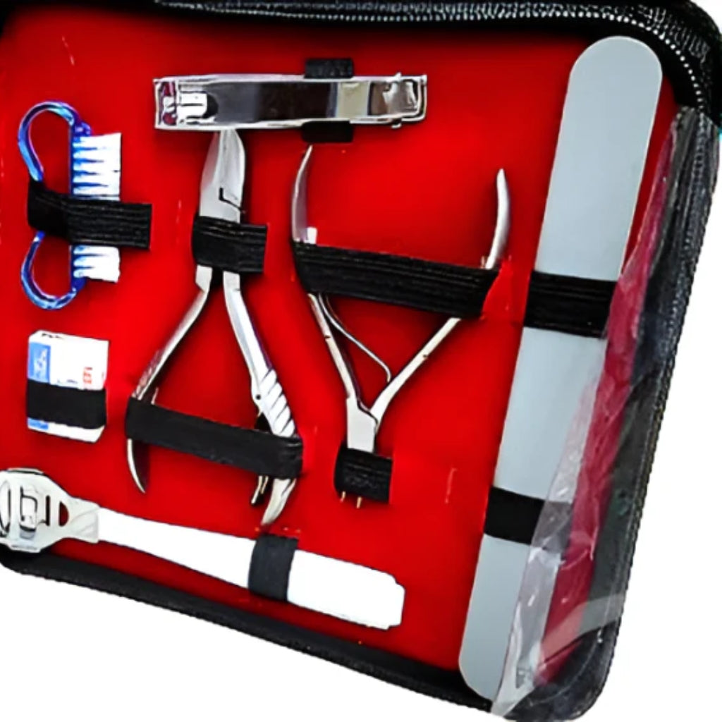 Manicure & Pedicure Kit, Professional Stainless Steel, Travel Case