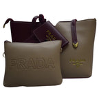 3-Pcs Handbag Set, Golden Rose & Elegant Design, Red and Golden, for Ladies