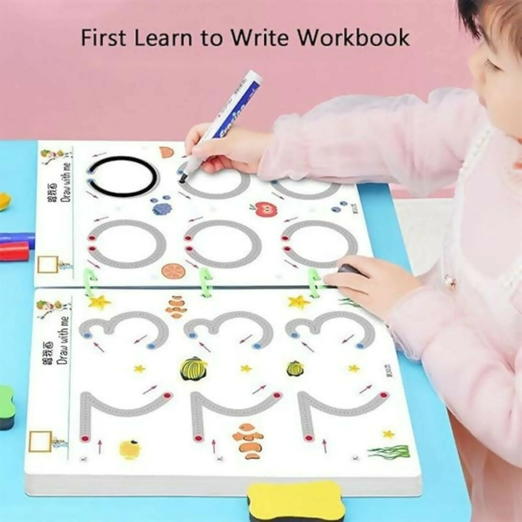 Erasable Tracing Book, Reusable Pages & Dot-to-Dot Adventures. for Kid's