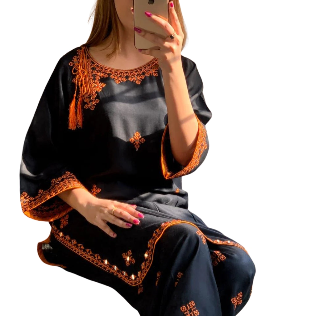 Traditional Balochi 2-Piece, Mirror Embroidery, Stylish & Comfortable, for Women