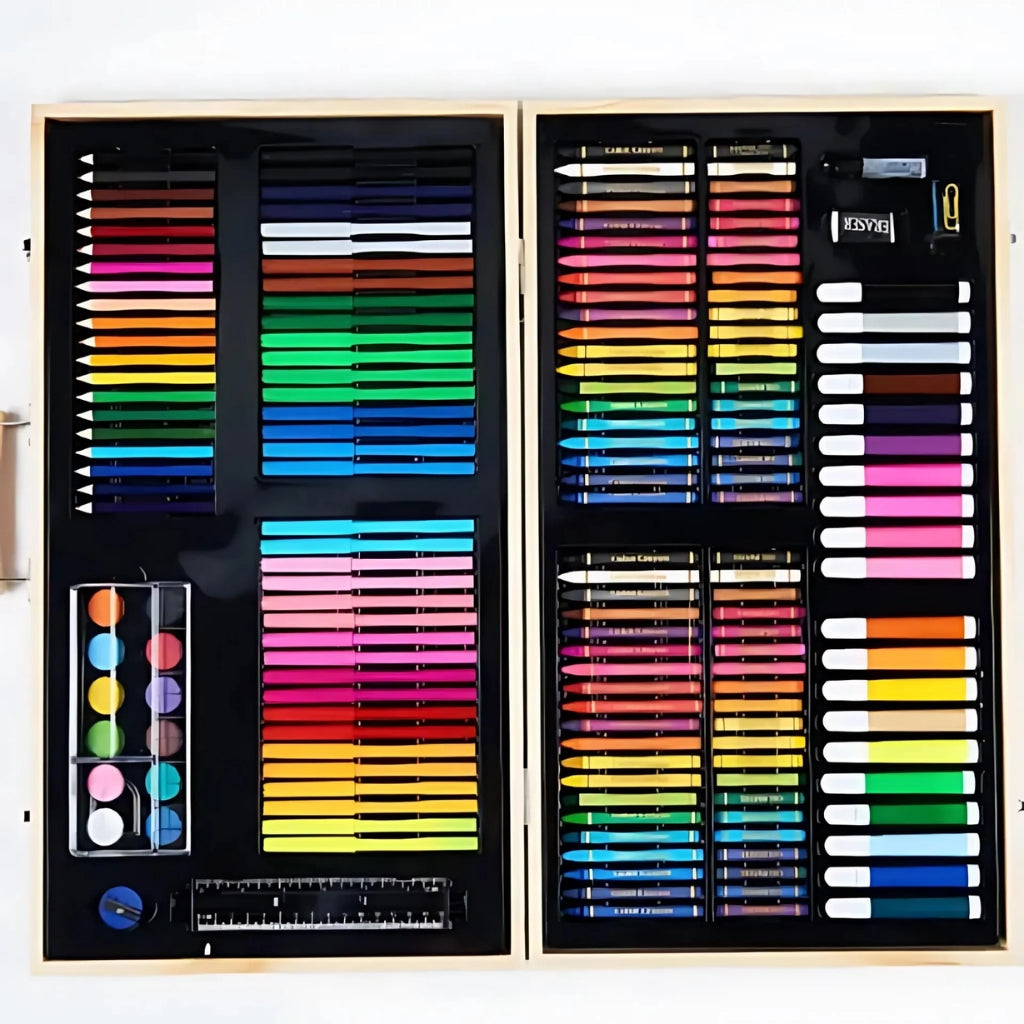 Wooden Painting Arts & Craft Drawing Color Kit 220pcs, for Kid's