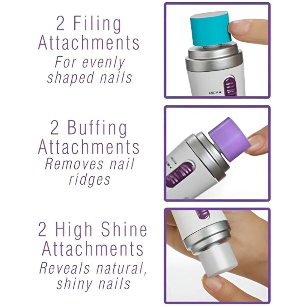 Naked Nails Electronic Tool, Buff & Shine in Seconds, Perfect for Manicures & Pedicures