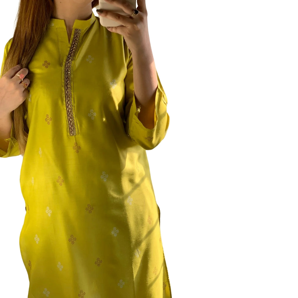 Suit, Olive Green, Arabic Lawn Fabric & Lace Work, for Women