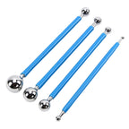 4Pcs Cake Decorating Ball Tool Set, Stainless Steel & Rubber Grip