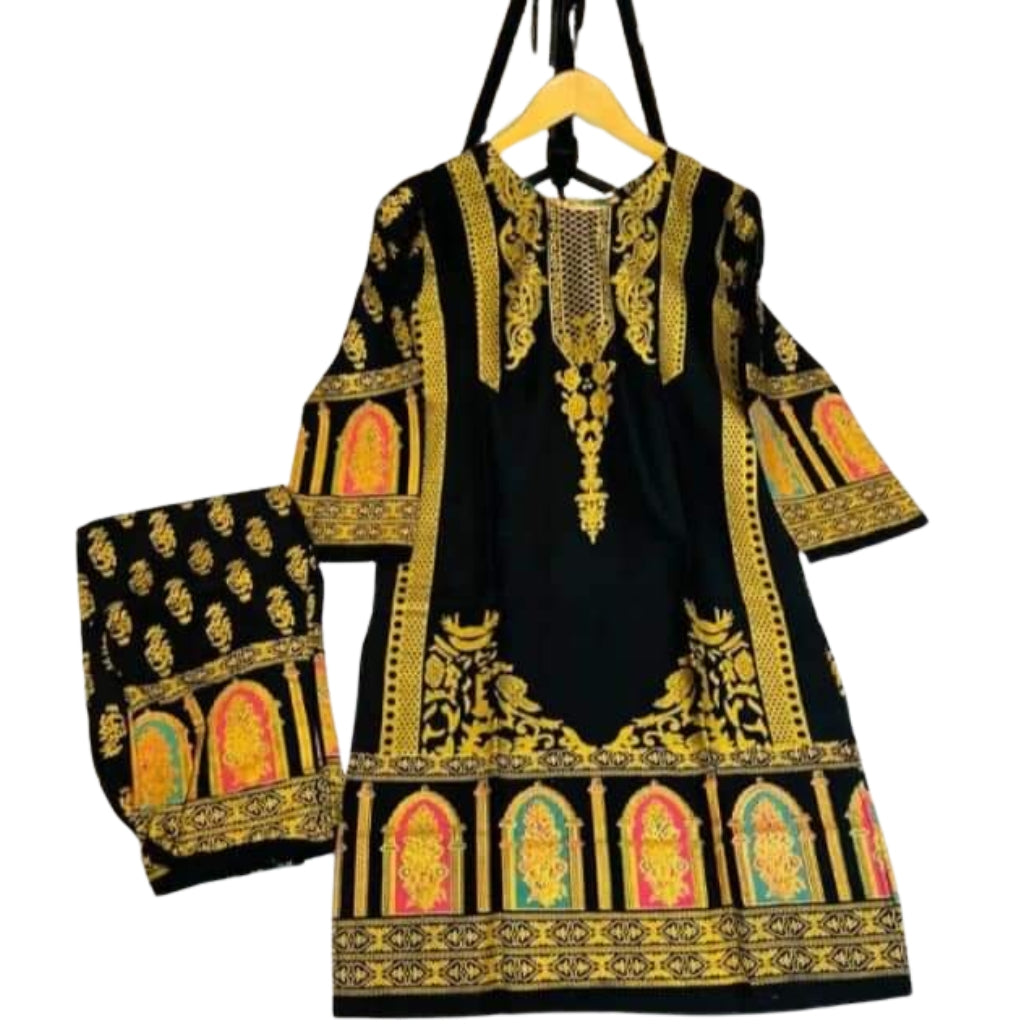 Suit, Arabic Lawn Suit, Printed & Stitched, for Women