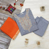 3-Piece Lawn Suit, Grey Embroidered with Zari Dupatta, for Women
