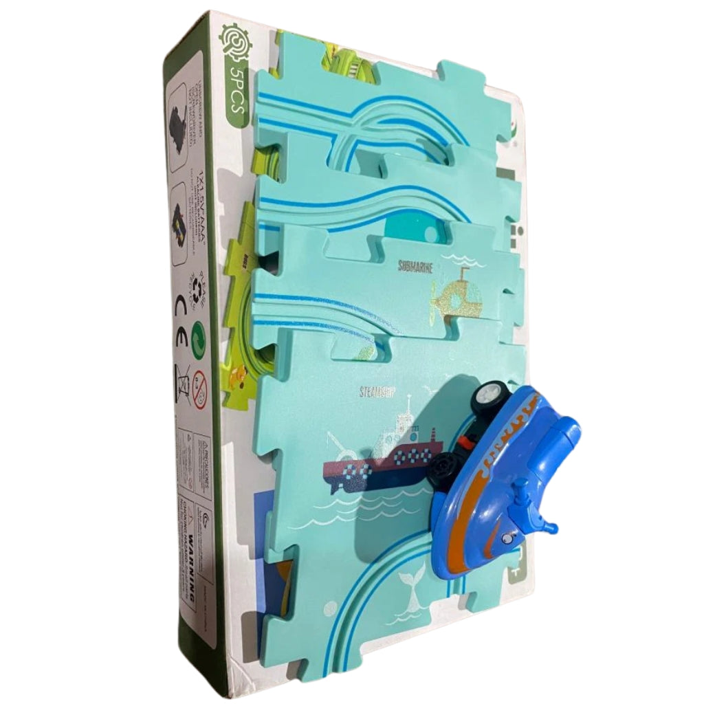 Puzzle Racer Car Track, Dinosaur Theme & DIY Educational Toy