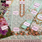 Jhalak-e-Noor Pure Lawn Stitched Dress, Embroidery & Silk Dupatta 2024