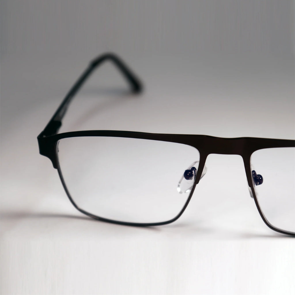 Half-Rim Metal Glasses, Comfortable Nose Pads, Secure & Snug Fit, for Unisex