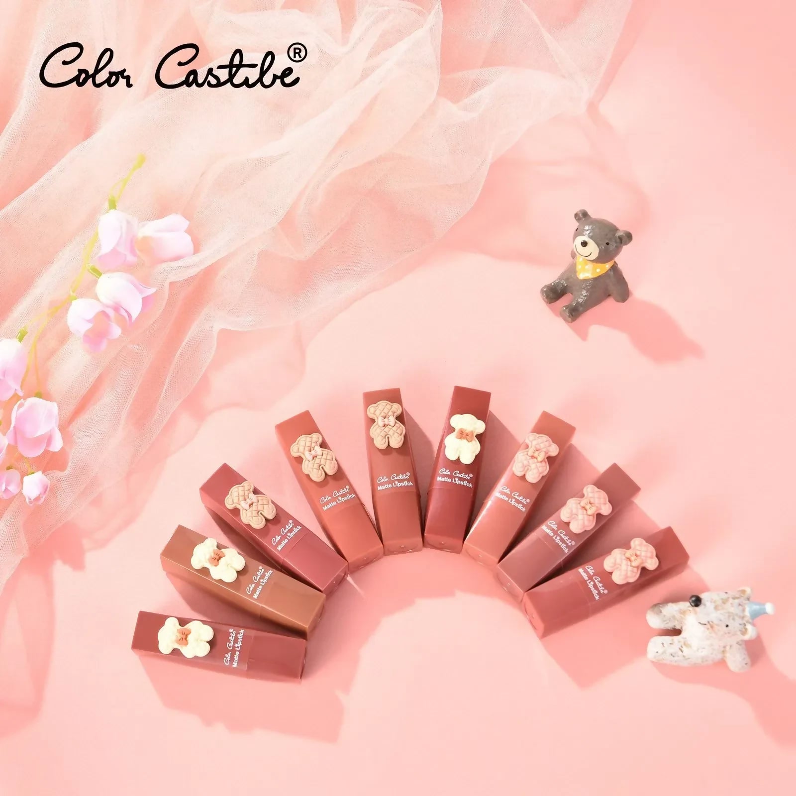Color Castile Bear Shape Matte Lipsticks