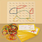 Wooden Montessori Geometry Peg Board, Educational Math Toy, for Kids