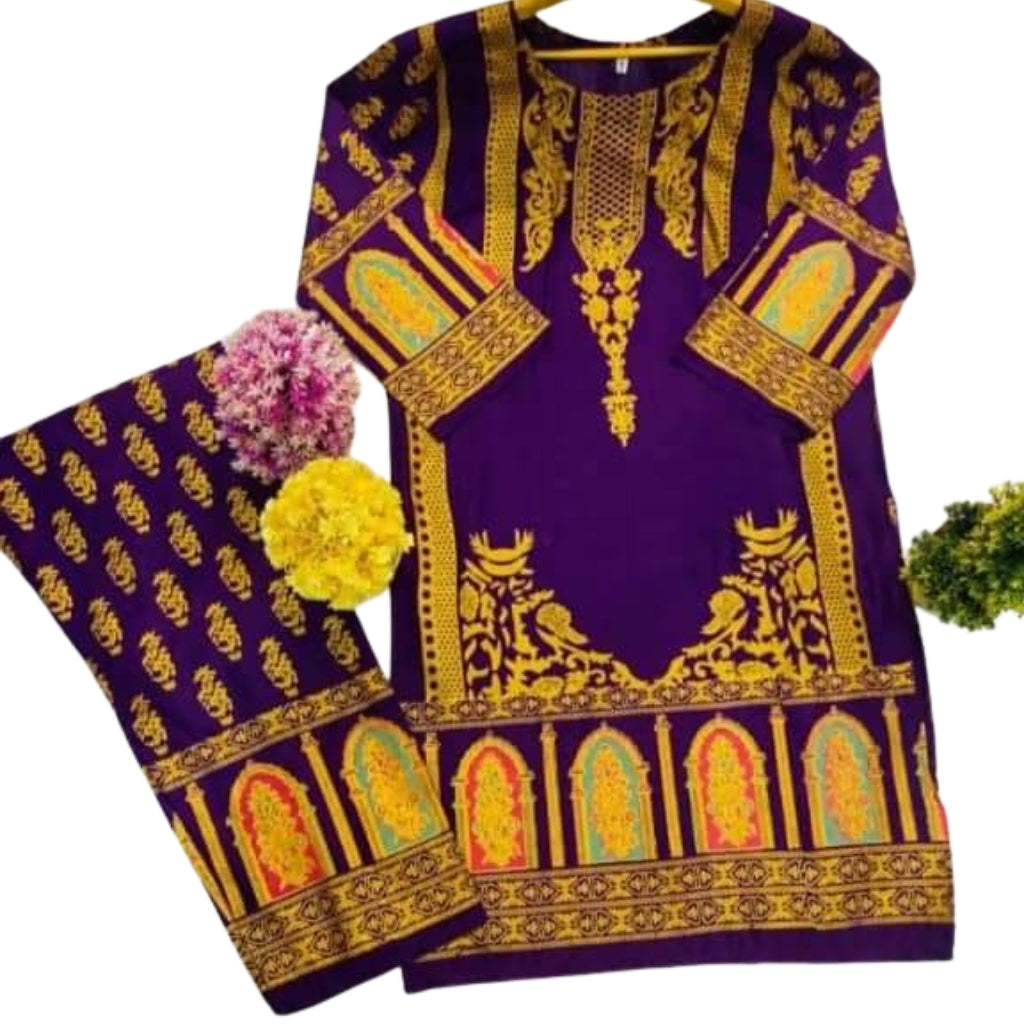 Suit, Arabic Lawn Suit, Printed & Stitched, for Women