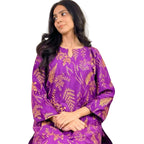 Suit, Stitched Arabic Lawn, Petal Block Print, 2 Piece Set, for Women