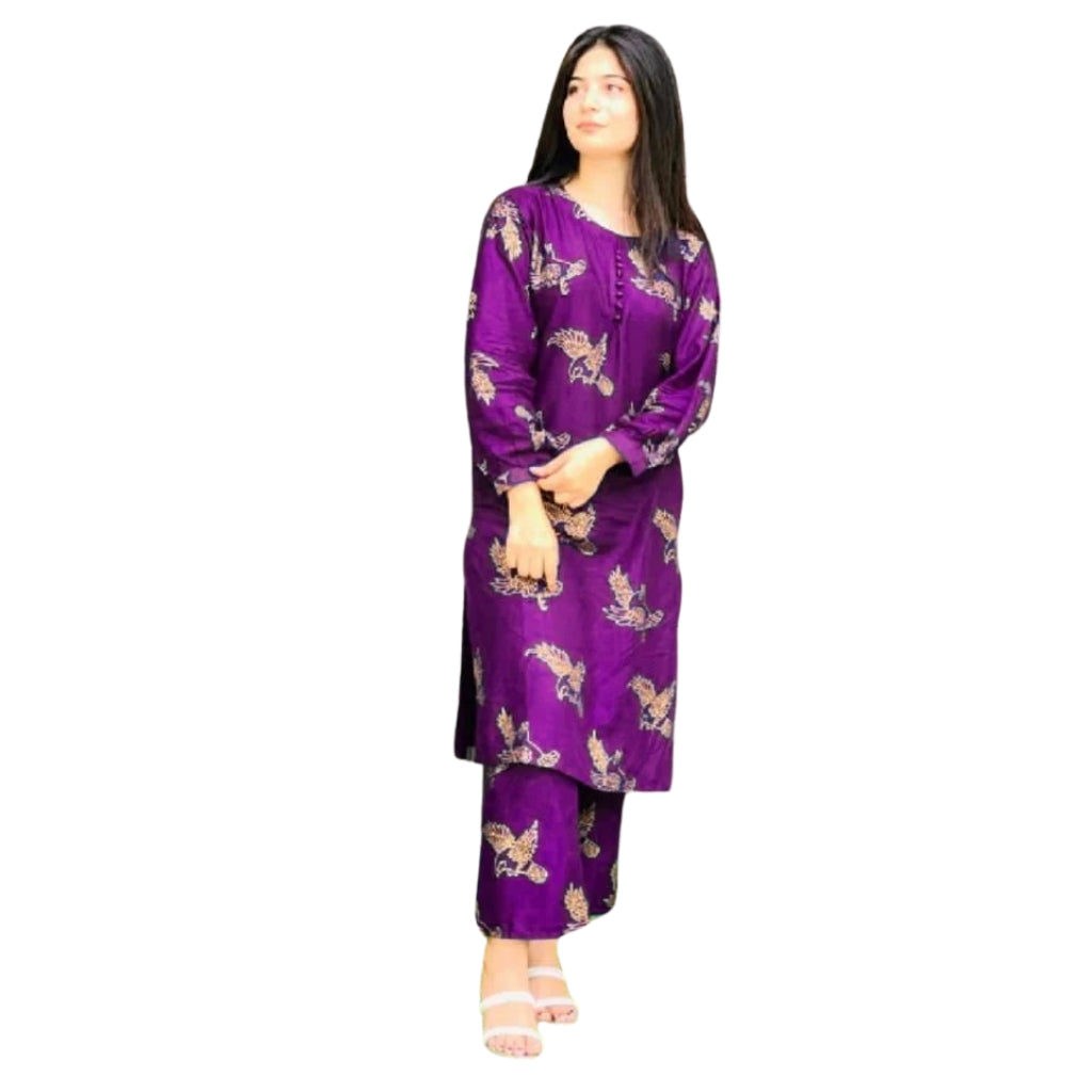 Suit, Stitched Arabic Lawn, Printed Shirt & Trouser, for Women