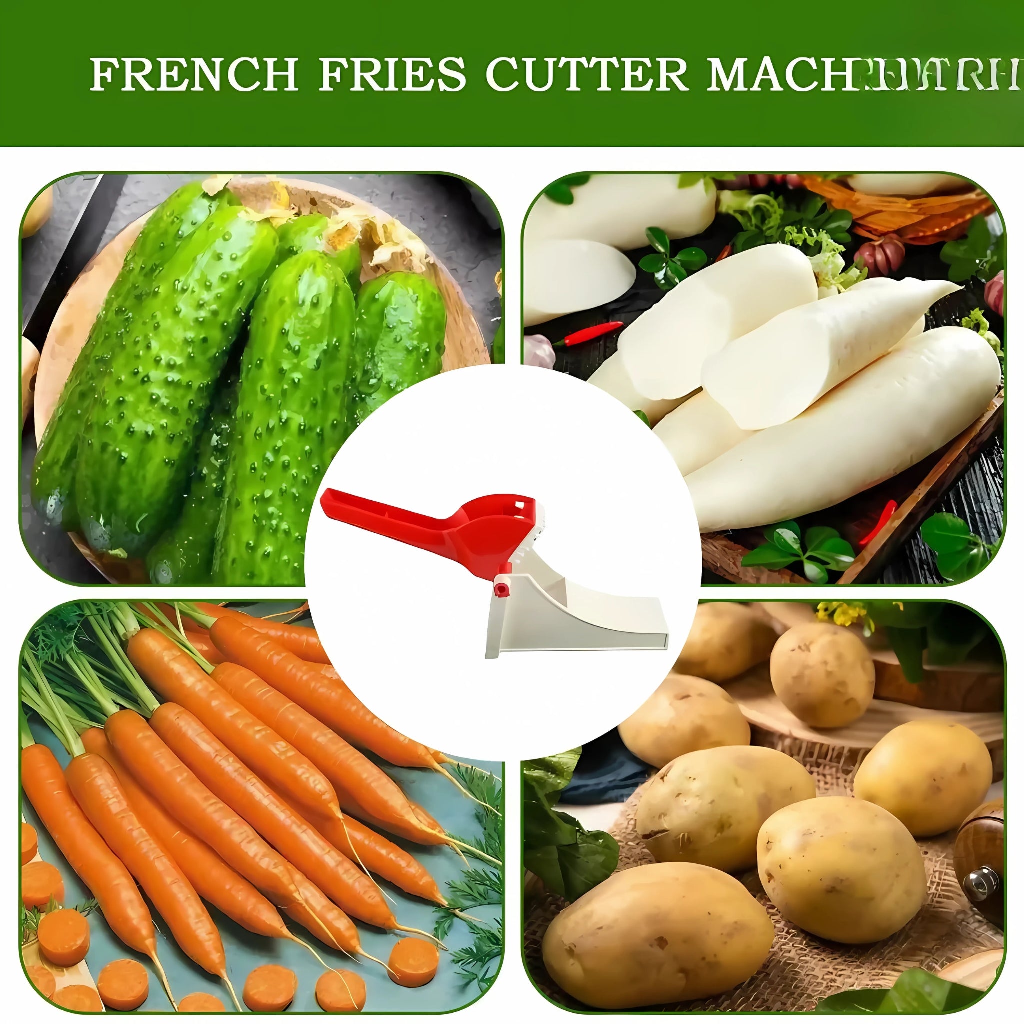 Vegetable Slicer Dicer, Ergonomic Handle & Sharp Steel Blades, for Home Kitchen Use