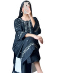 Suit, Sequence Embroidered, Block Printed & Comfortable Fit, for Women